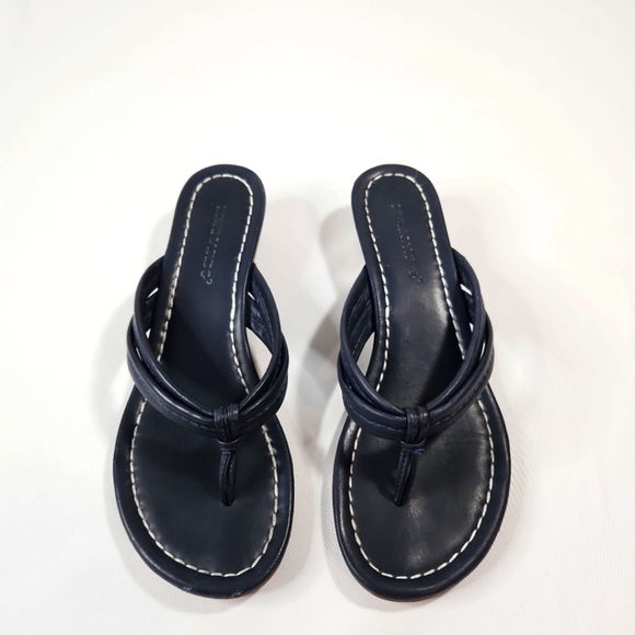 Bernardo Miami Navy Blue Leather Sandals Sz 8.5 - Picture 1 of 6